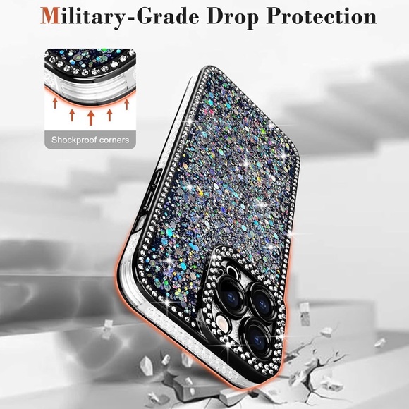 Glitter Silver Phone Case for iPhone 12 Pro Max - Picture 3 of 9